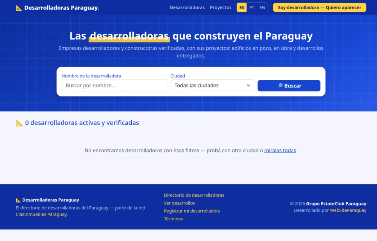 Captura de la portada de Desarrolladoras en Paraguay