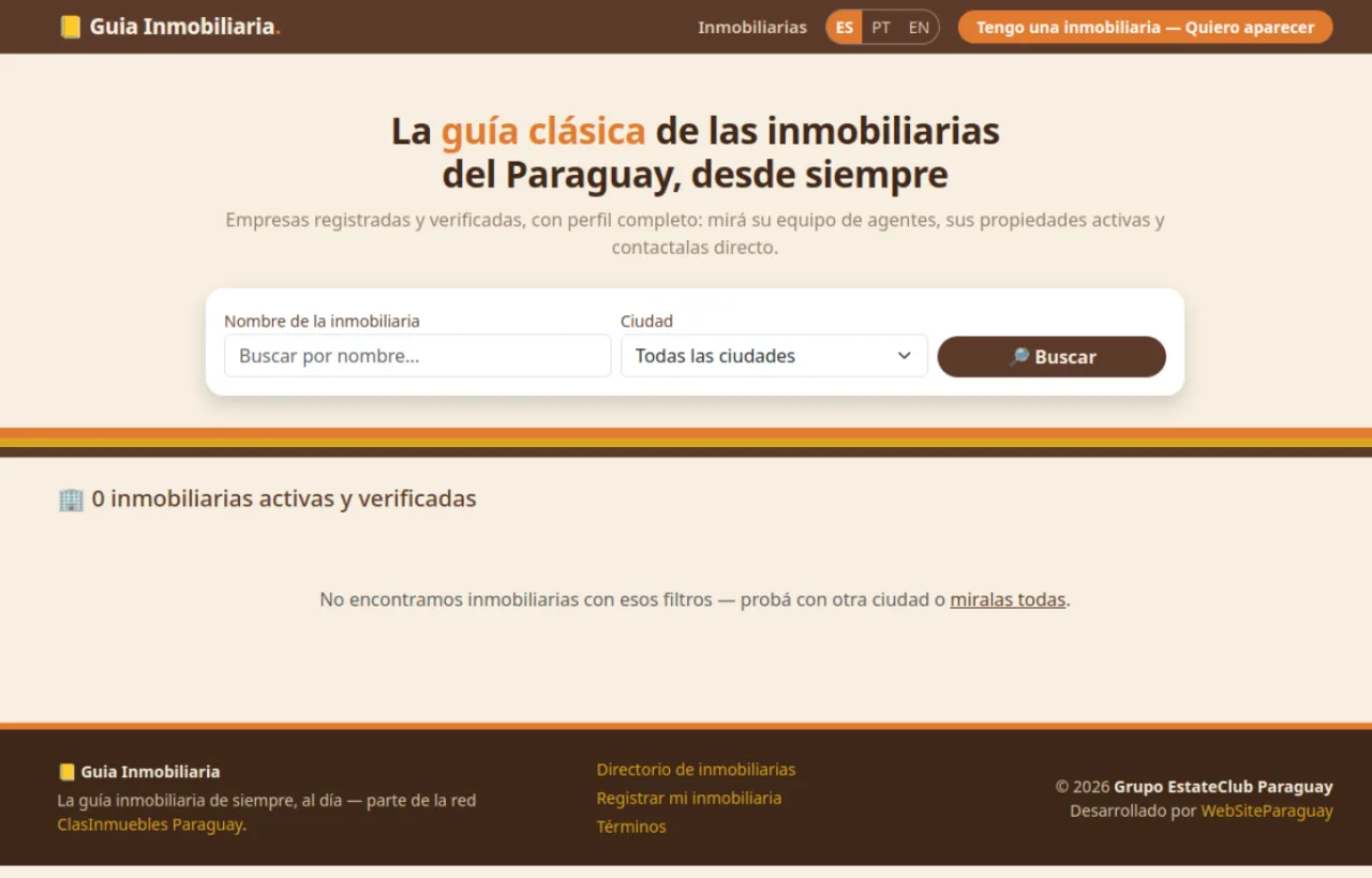 Captura de Guia de Inmobiliarias